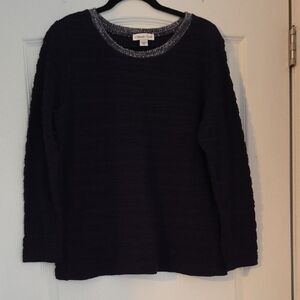 Coldwater Creek Women's Dark Blue and Gray Sweater